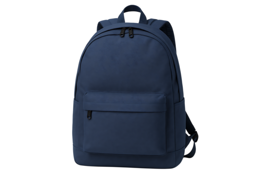 Minimalist Navy Blue Backpack on Transparent Background - Powered by Adobe