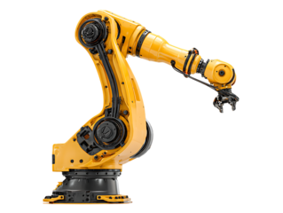 Multi-Axis Industrial Robot Arm on White