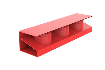 Luxury plastic magnetic paper container boxes designed for packaging matcha, loose tea, coffee, cookies, and other food products. 3d illustration