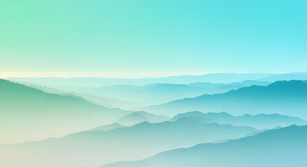 Fototapeta premium Fresh Nature Gradient: Mint Green & Sky Blue Haze