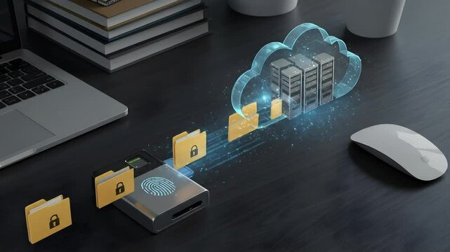 Secure Cloud File Storage and Transfer Visualization with Locked Folders and Data Connections