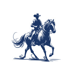 A line art vector cowboy.