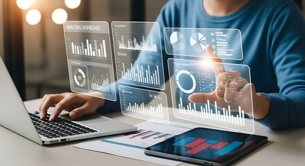 Analyzing Financial Data with Interactive Holographic Displays and Advanced Technology Tools