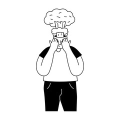 A glyph style illustration showing stressed out person 
