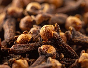 Obraz premium Close-Up of Whole Cloves in a Rich and Textured Background