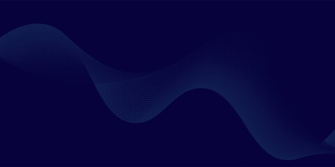 Abstract glowing wave lines on dark blue background. Dynamic wave pattern. Modern flowing wavy lines. Futuristic technology concept.