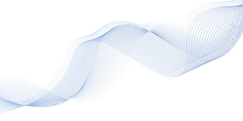 Blue ribbon isolated on white background. Dynamic flowing wave line background. Twisted stripe line backdrop. Futuristic blend waves design.