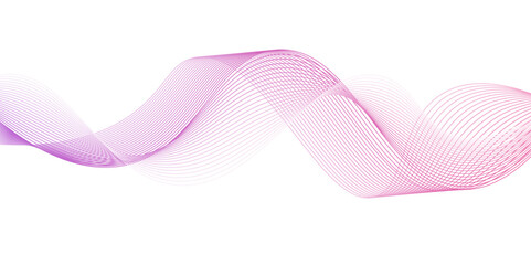 Pink ribbon isolated on white background. Dynamic flowing wave line background. Twisted stripe line backdrop. Futuristic blend waves design.