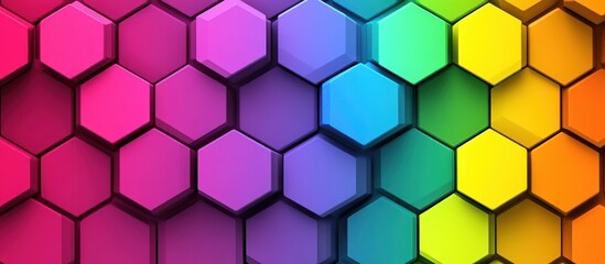 Vibrant Hexagonal Spectrum: A Modern Geometric Gradient Background Design