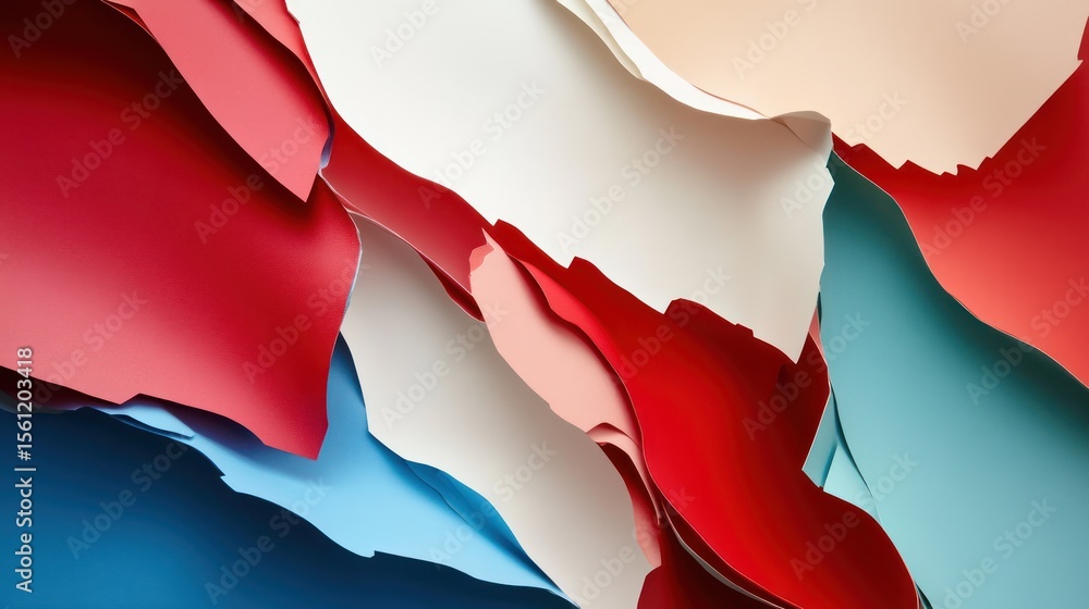 Aufkleber artistic arrangement of vibrant colored sheets creating depth and flowing visual appeal