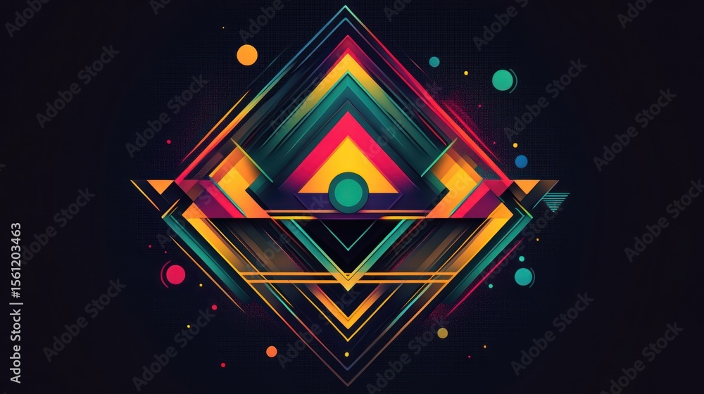 Aufkleber harmonious geometric composition displaying a vibrant spectrum of colors and shapes