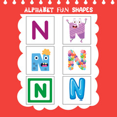Alphabet shapes N
