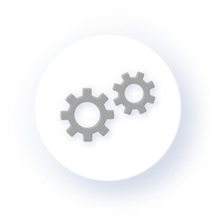 Neumorphism Icon Gear Icon Soft Drop Shadow on Dark Background Neumorphic UI UX Design User Interface Neumorphism Shadow