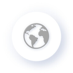 Neumorphism Icon Global Icon Soft Drop Shadow on Dark Background Neumorphic UI UX Design User Interface Neumorphism Shadow