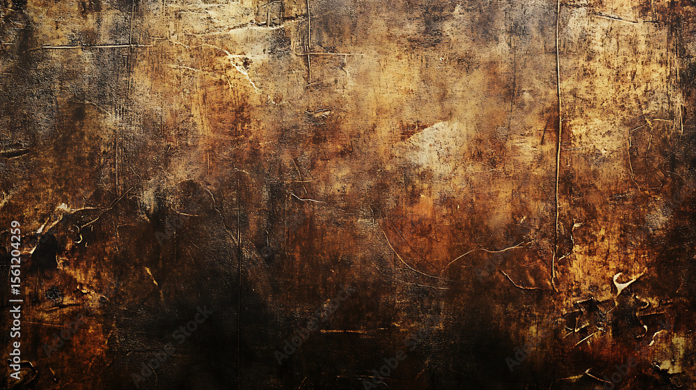 Poster dark brown and gold textured background with scratch marks suitable for website wallpaper design and