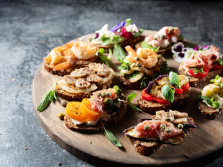  Variety of mini sandwiches with cream cheese, 