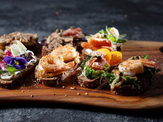  Variety of mini sandwiches with cream cheese, 