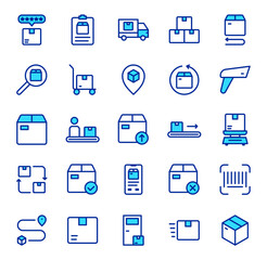 Delivery Logistics Icon Set Shipping Tracking Order Transport Package