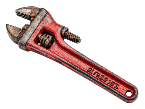 Plumbing Pipe Wrench Shown on White Surface