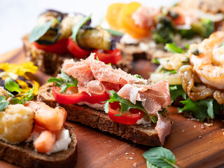  Variety of mini sandwiches with cream cheese, 