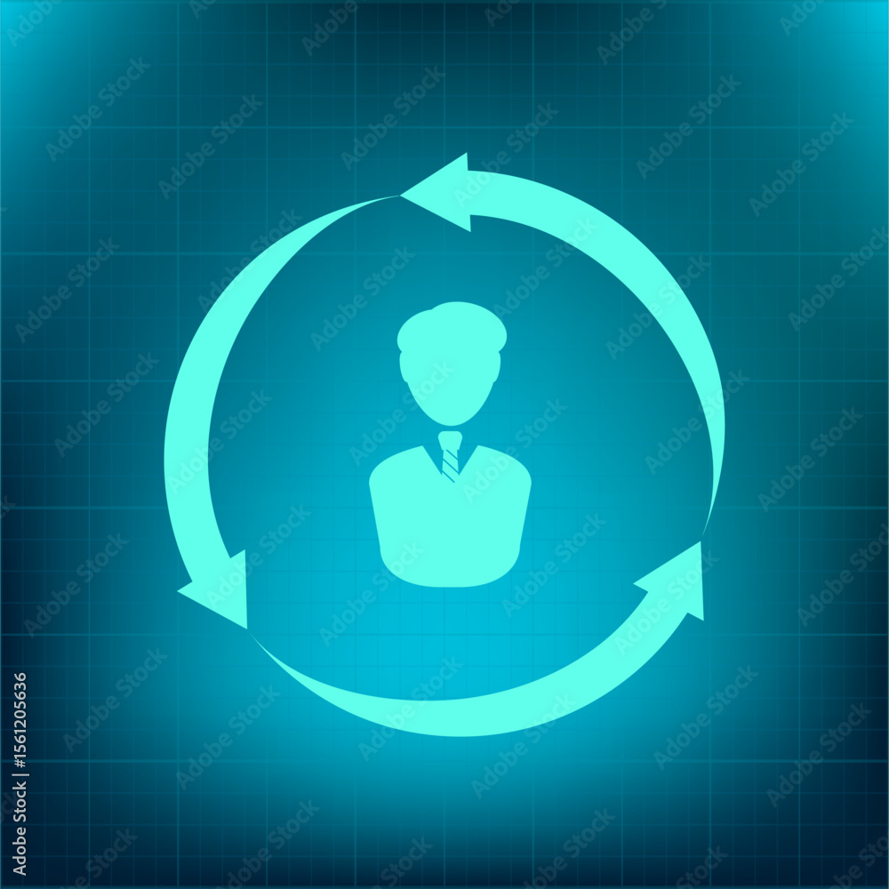 Poster vector icon on a blue background with a gradient