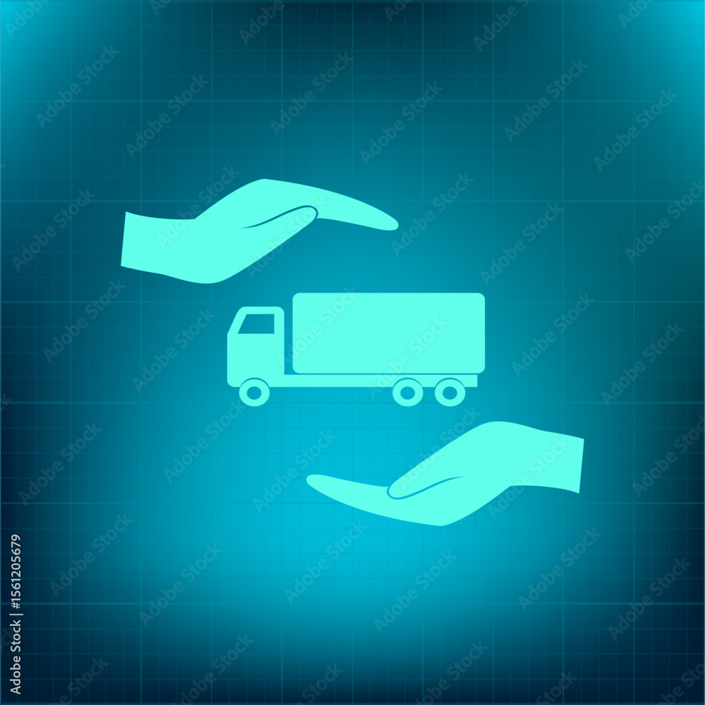 Poster vector icon on a blue background with a gradient