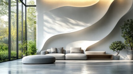 Home interior living room wall architecture.