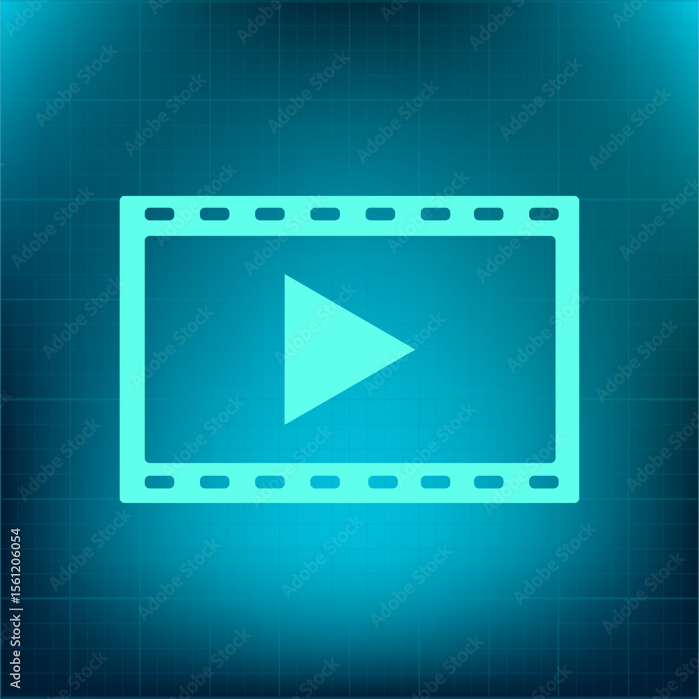 Poster vector icon on a blue background with a gradient
