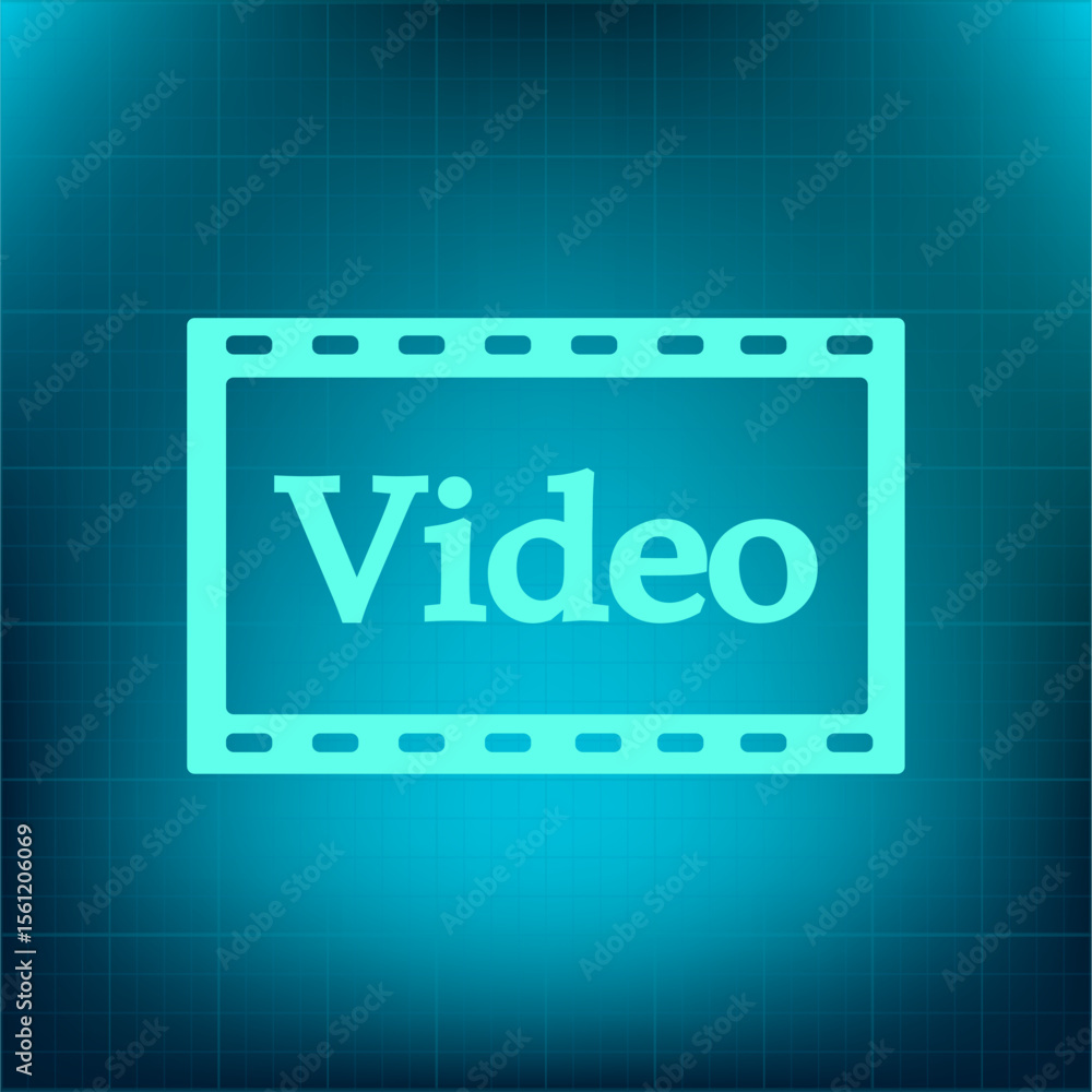 Poster vector icon on a blue background with a gradient