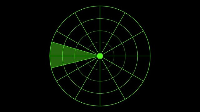 A radar icon, Animated radar icon animation video. A rader Animation video on black background .