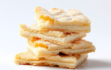 Stack of buttery shortbread.
