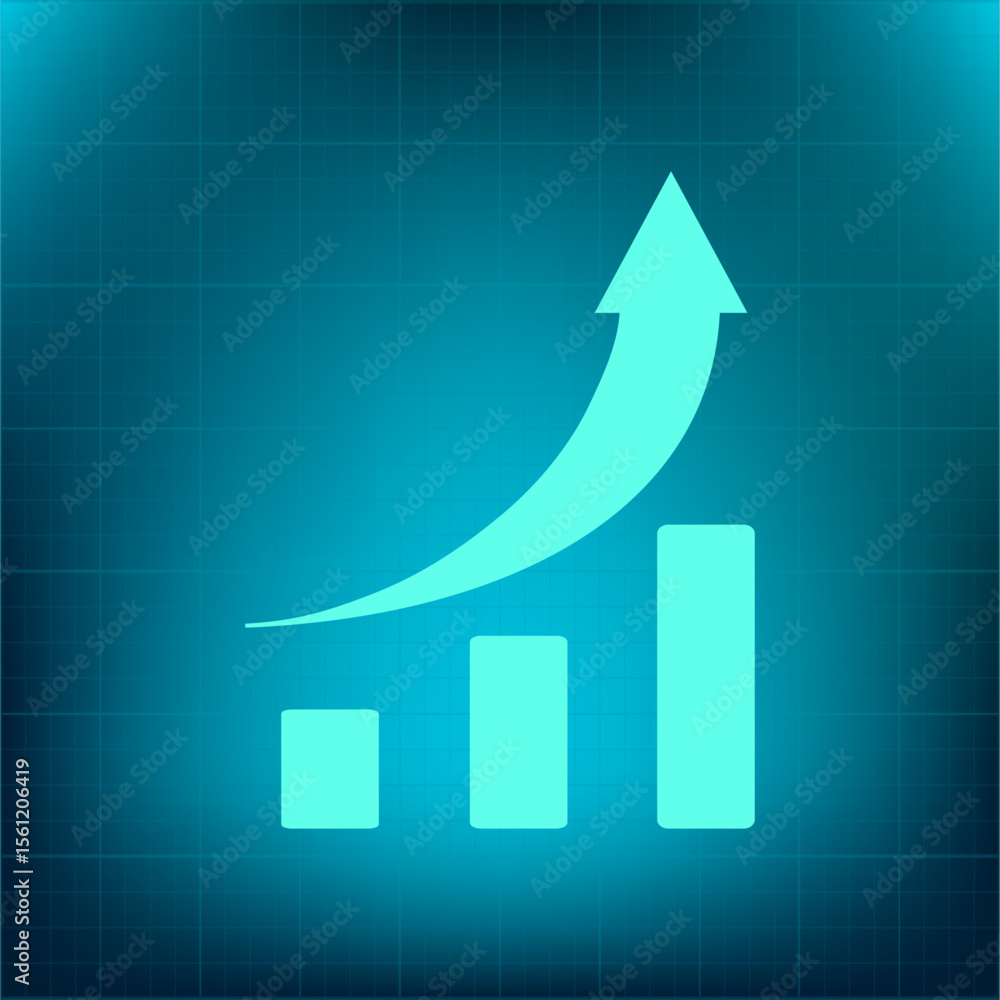 Poster vector icon on a blue background with a gradient