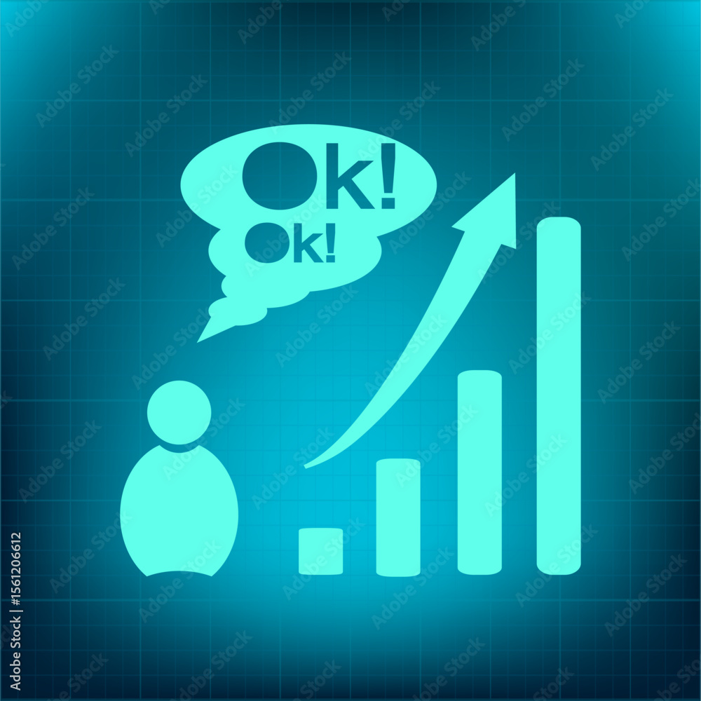 Poster vector icon on a blue background with a gradient