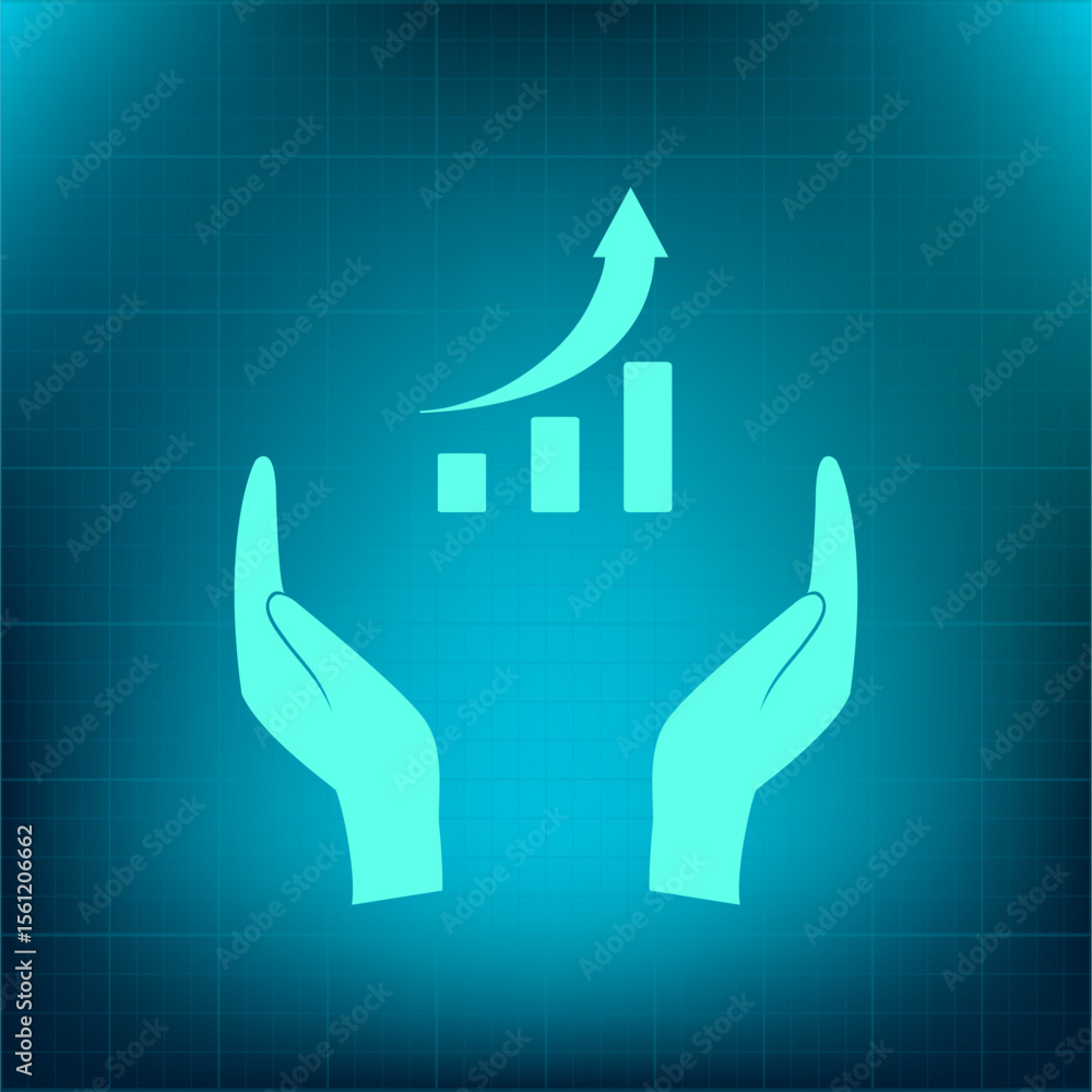 Poster vector icon on a blue background with a gradient