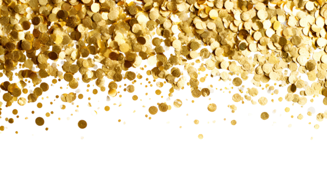 Golden Confetti Celebration Festive, Sparkling, Circular, Party, Glitter