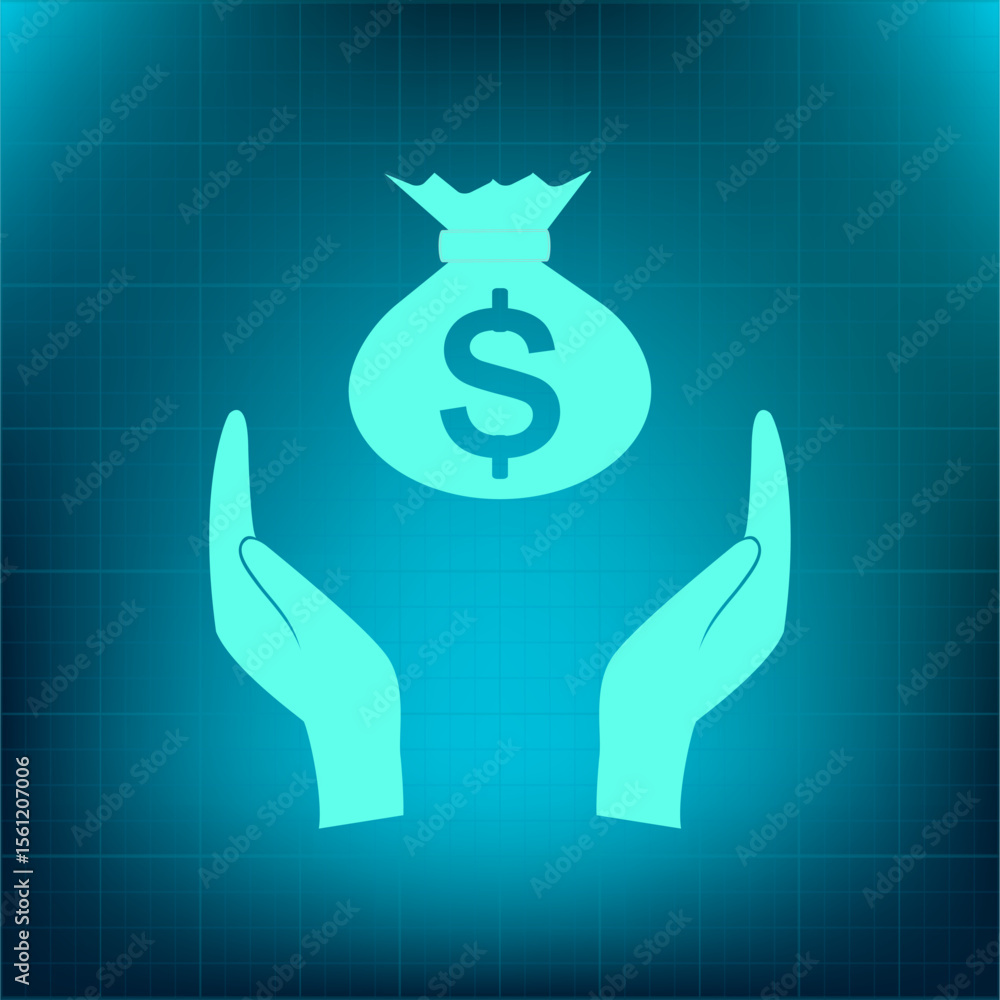 Poster vector icon on a blue background with a gradient