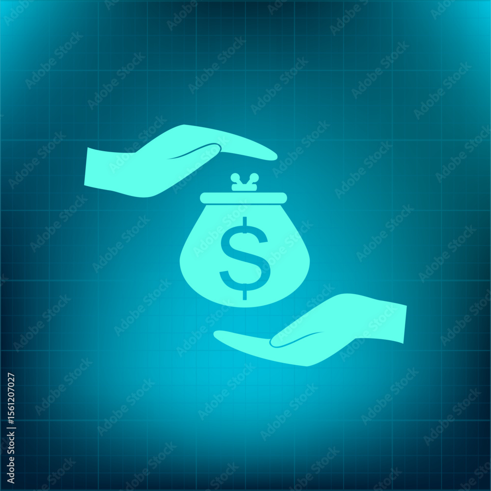 Poster vector icon on a blue background with a gradient