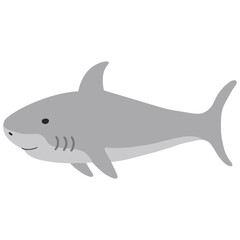 Hand drawn shark cartoon illustration 