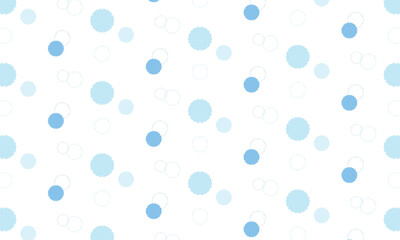 青色のラフな線でできた雪輪文が並ぶ水玉模様