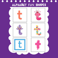 Small Alphabet shapes t