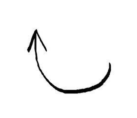 Emphasis arrow vector icon. Design doodle arrow grunge line. Vector twist zigzag curve wave.