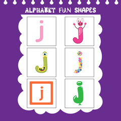 Small Alphabet shapes j