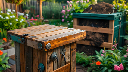 Rustic Garden Table Compost Bin