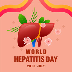 illustration for world hepatitis day in gradient style