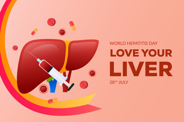 world hepatitis day background illustration in gradient style