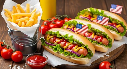 hot dog with mustard and ketchup