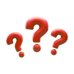 Three Red Question Marks Illustration Curiosity Uncertainty Inquiry