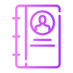 Fototapeta premium contact book gradient icon