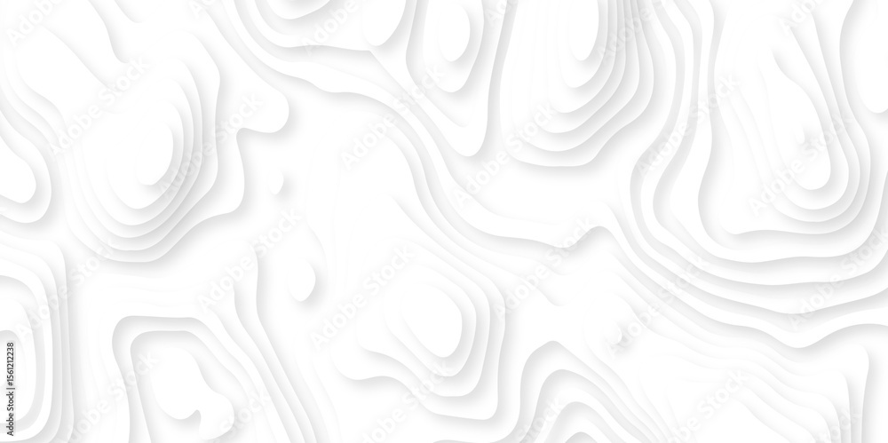 Poster papercut layers and paper cut topography vector art background banner texture. abstract white paper 