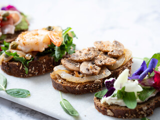 Variety of mini sandwiches 